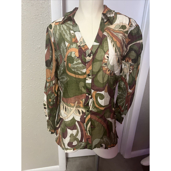 Sheer Dressy Button Up Blouse By Paparazzi NWT Embroidered details - Picture 12 of 12